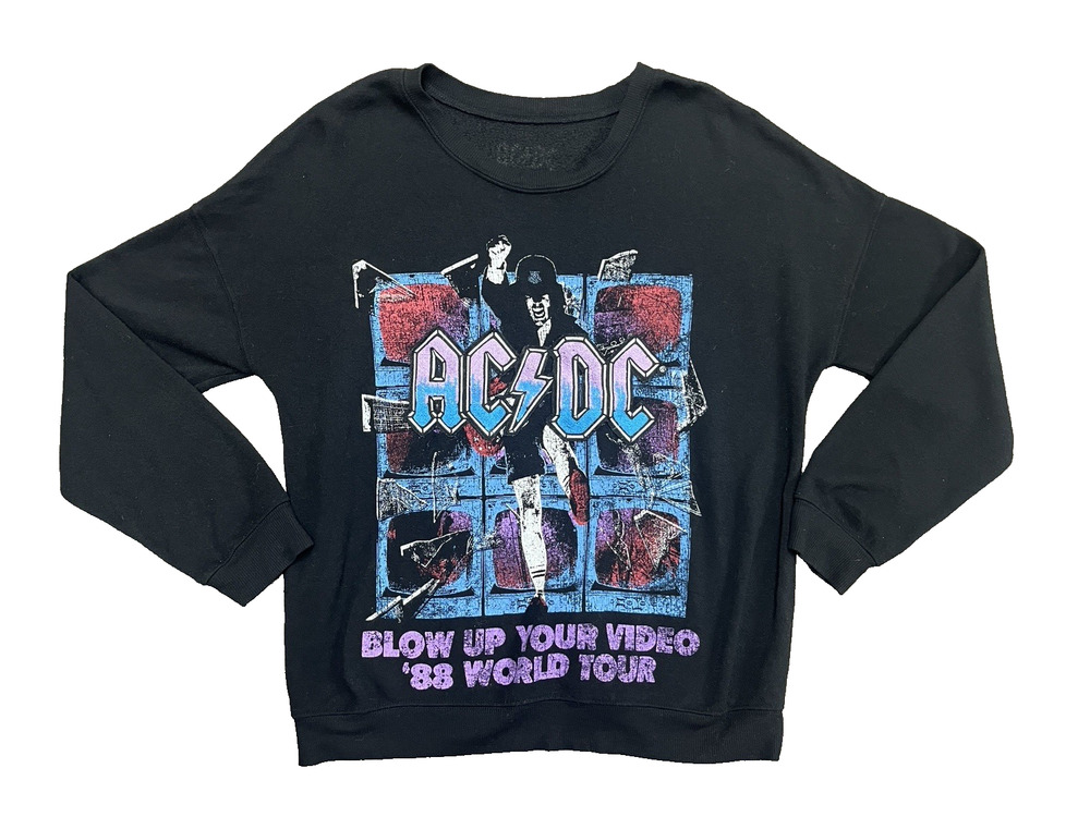 AC/DC Blow Up Your Video 88 Tour Sweatshirt Chenille Patch Embroidered Large